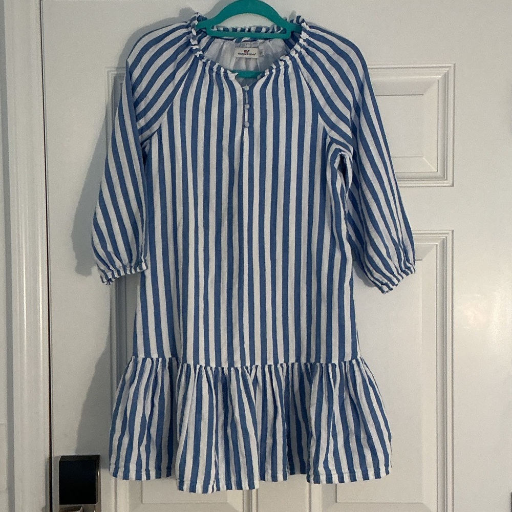 Vineyard Vines Blue and White Striped Gauze Dress Women’s Sz XXS